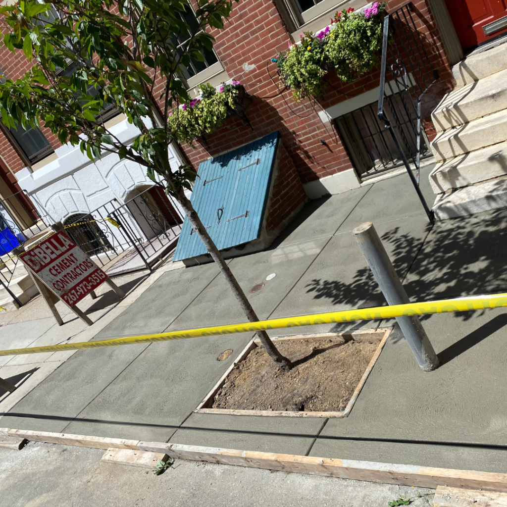 Concrete sidewalk
